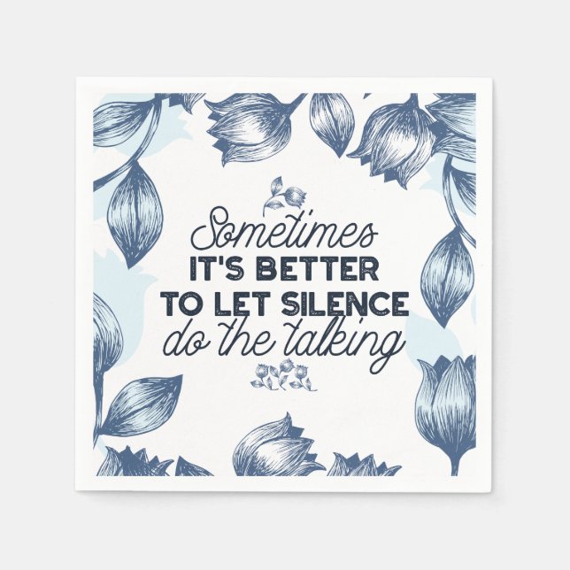 Serviette En Papier Puissance du silence - Citation inspirante (Devant)