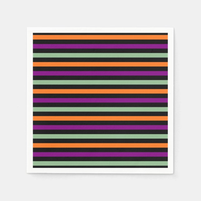 Serviette En Papier Pumpkin, Purple, Green and Black H. Stripes Paper (Devant)