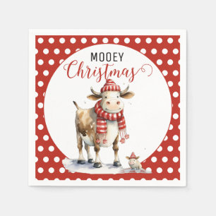 Serviette En Papier Pun de vache de Noël