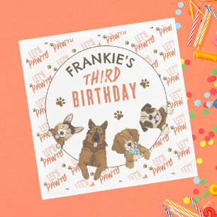 Serviette En Papier Puppy Paw-ty fête d'anniversaire