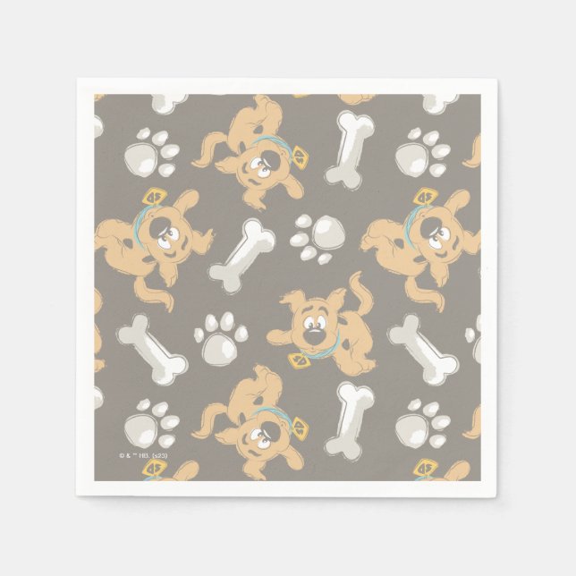 Serviette En Papier Puppy Scooby-Doo Bone & Motif Empreinte de patte (Devant)