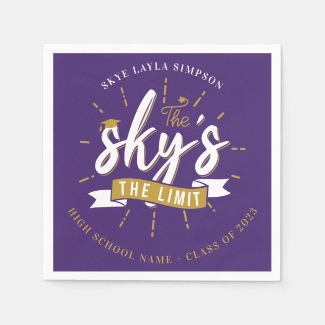 Serviette En Papier Purple 2025 Graduation Grad Party Paper (Devant)