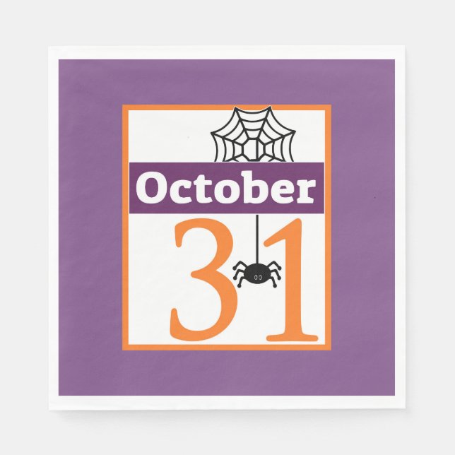Serviette En Papier Purple 31 octobre Fête d'Halloween (Devant)