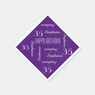 Serviette En Papier Purple 35e Anniversaire de la fête de répétition N