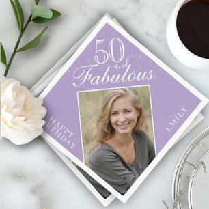 Serviette En Papier Purple 50 et Fabulous Elegant Photo 50e anniversai