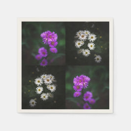 Serviette En Papier Purple and White Floral