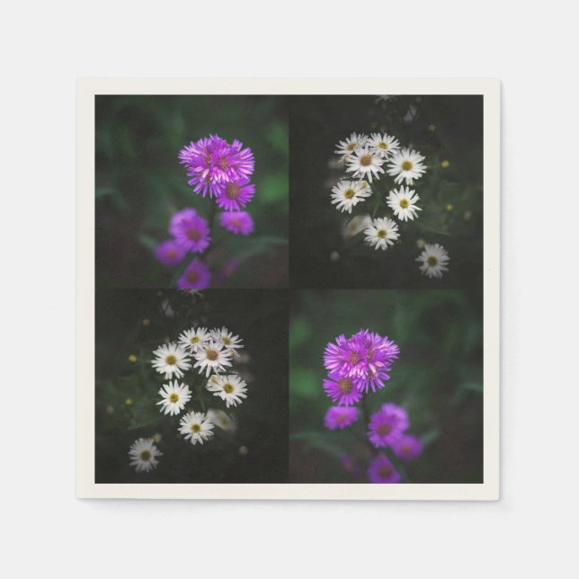 Serviette En Papier Purple and White Floral (Devant)