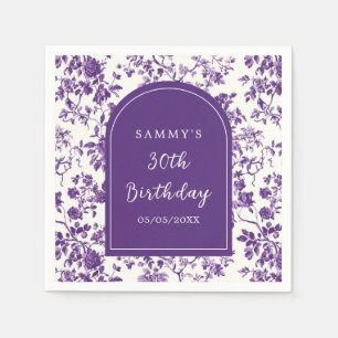 Serviette En Papier Purple Antique Chinoiserie fête d'anniversaire