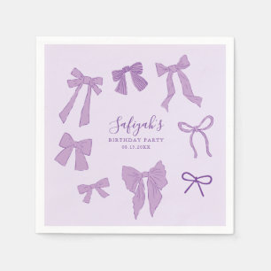 Serviette En Papier Purple Bows Whimsday Party