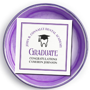 Serviette En Papier Purple Dental School Custom Graduation Party
