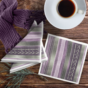 Serviette En Papier Purple Green Fa Noël La La Motif#27 ID1009