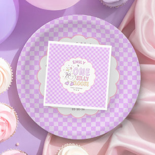 Serviette En Papier Purple One Silly Goose - Rétro Fille Premier Anniv