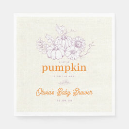Serviette En Papier Purple Orange Burlap Petit Baby shower Citrouille