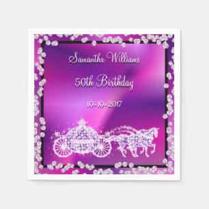 Serviette En Papier Purple Princess Coach & Horses 50e anniversaire