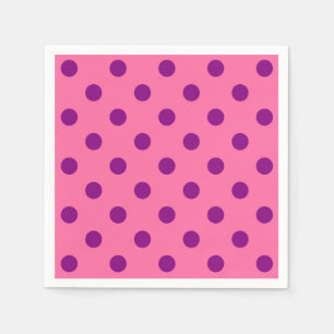 Serviette En Papier Purple sur Pois rose Design Motif