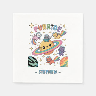 Serviette En Papier Purride Space Cats - Kawaii Astronaut Cats