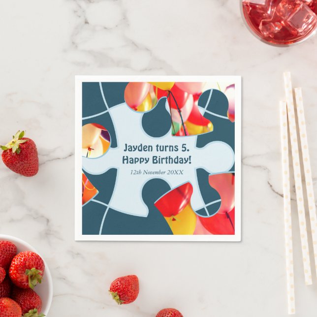 Serviette En Papier Puzzle Amusant pour Enfants Joyeux Anniversaire No (En situation)