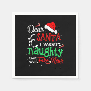 Serviette En Papier Pyjama de Noël Je n'étais pas vilain Cher Père Noë