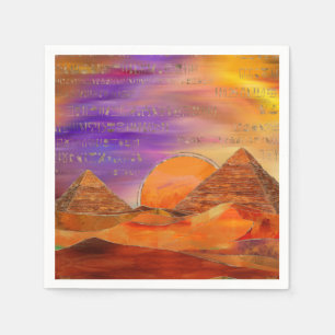 Serviette En Papier Pyramides égyptiennes paysage abstrait Médias mixt