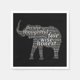 Serviette En Papier Qualités d'un nuage de mots d'éléphant