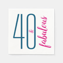 Quarante et fabuleux Anniversaire Papier de fête N