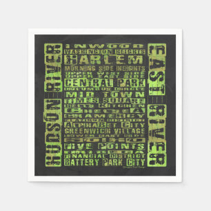 Serviette En Papier Quartiers de New York Vert