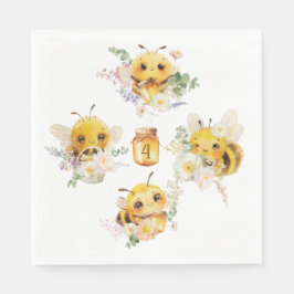 Serviette En Papier Quatre serviettes d'abeille