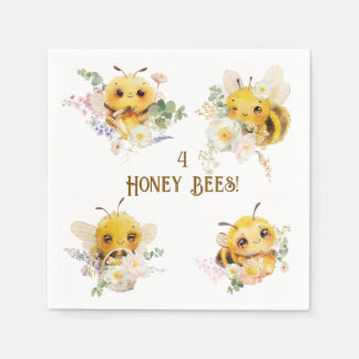 Serviette En Papier Quatre serviettes d'abeille