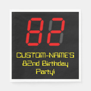Serviette En Papier quatre-vingt-deuxième Anniversaire : Style rouge