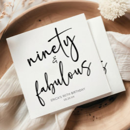 Serviette En Papier Quatre-vingt-dix et fabuleux Minimal 90e anniversa