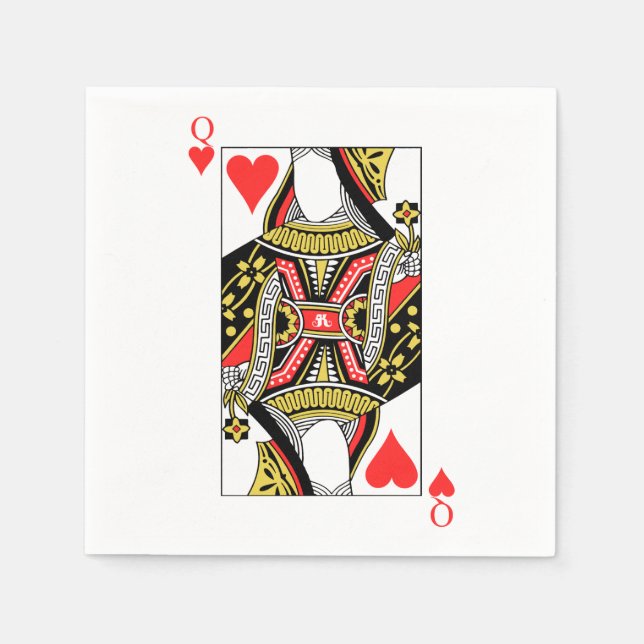 Serviette En Papier Queen of Hearts - Ajouter votre image (Devant)
