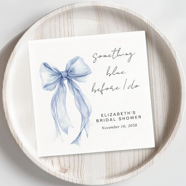 Serviette En Papier Quelque chose de bleu Coquette noeud papillon Baby (Créateur téléchargé)