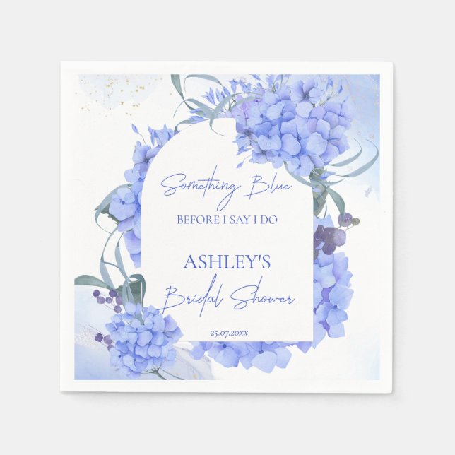 Serviette En Papier Quelque chose de bleu élégant Baby Shower  (Devant)