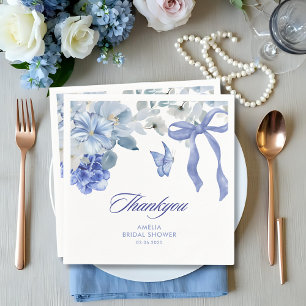 Serviette En Papier Quelque chose de bleu floral bleu et blanc pour un