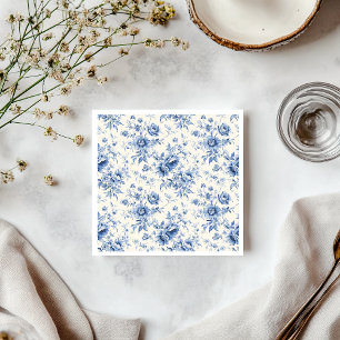 Serviette En Papier Quelque chose de bleu Floral Français Toile Chinoi