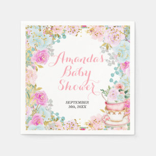 Serviette En Papier Quelque chose de sucré brasse le Baby shower Tea P