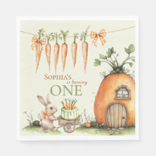 Serviette En Papier Quelques carottes de lapin 1er aquarelle d'anniver
