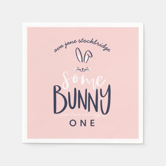 SERVIETTE EN PAPIER QUELQUES NAPKINS DE FÊTE D'ANNIVERSAIRE DE BUNNY (Devant)