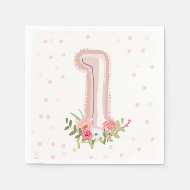 Serviette En Papier Quelques Papier lapin Napkin Première fille rose P (Devant)