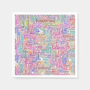 Serviette En Papier Question Apprendre Nuage MotssTexte Motif Message