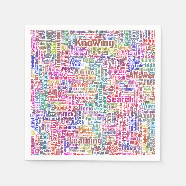 Serviette En Papier Question Apprendre Nuage MotssTexte Motif Message (Devant)