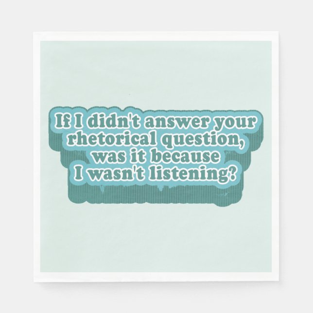 Serviette En Papier Questions rhétoriques Grammaire amusante (Devant)