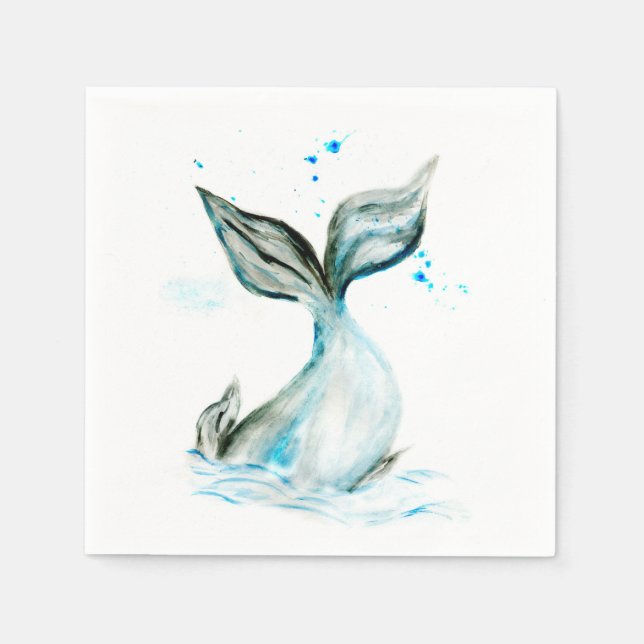 Serviette En Papier Queue de baleine tirée à la main (Devant)