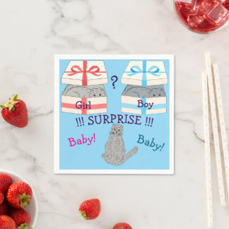 Serviette En Papier Qui va naître surprise Papier bébé Napkin