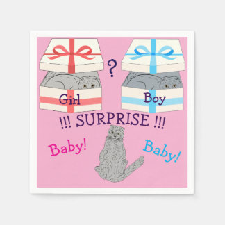 Serviette En Papier Qui va naître surprise Papier bébé Napkin
