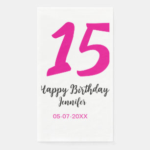 Serviette En Papier quiencenera 15e anniversaire ajouter date année te