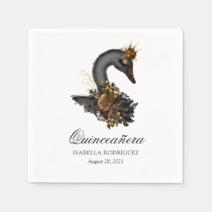 Serviette En Papier Quinceañera du cygne noir
