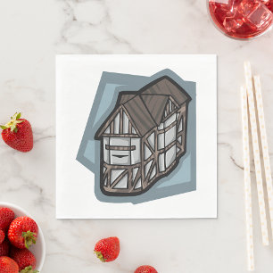 Serviette En Papier Quirky Tudor House Architecture médiévale