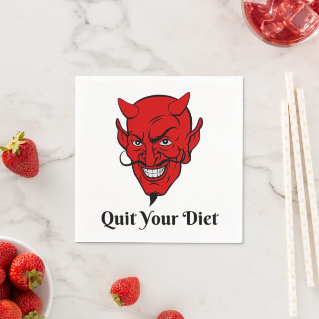 Serviette En Papier Quittez votre régime Diet Diable Satan Cocktail (En situation)