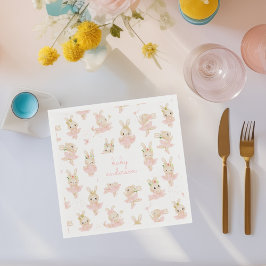 Serviette En Papier Rabbit rose Ballerina Tutu Baby shower